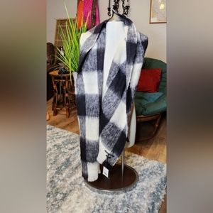 Maison Scotch NWT Black, Grey & White Wool Scarf